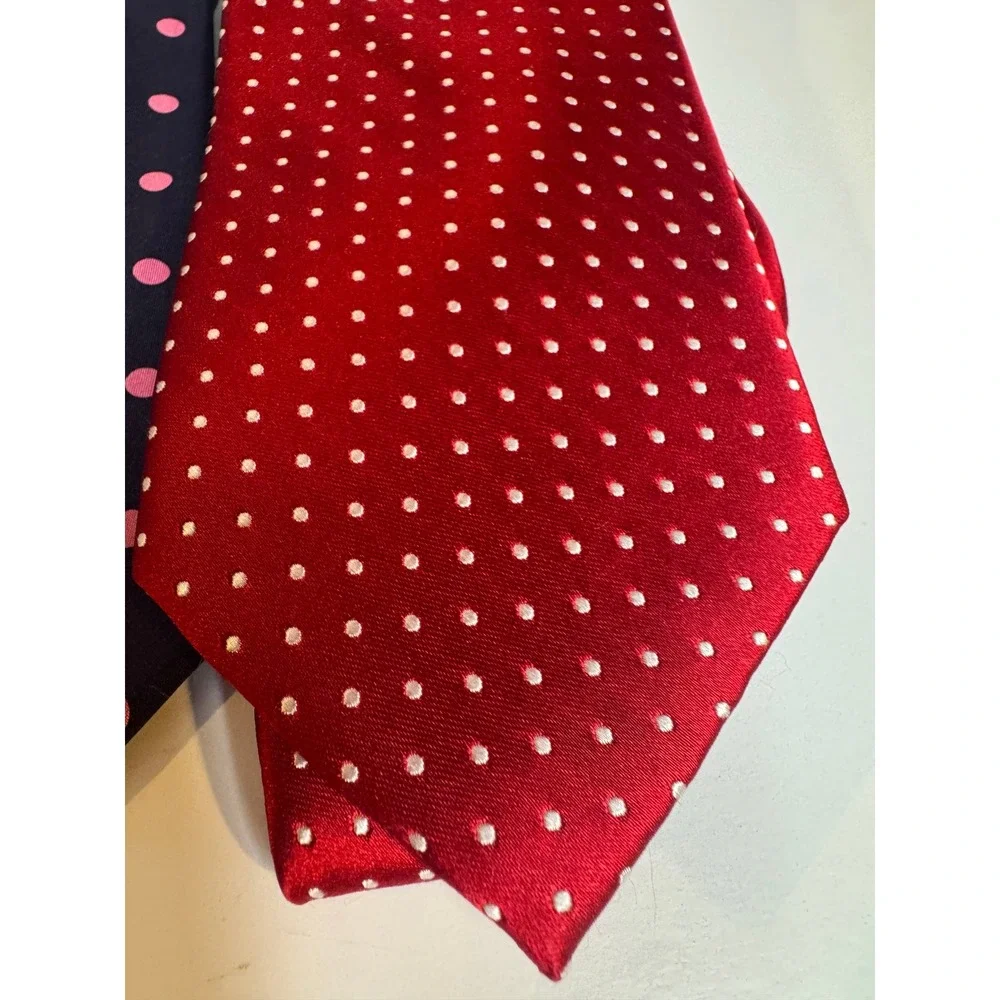 VTG Polka Dot Ties Designer Silk Tommy Hilfiger Bill Blass Lands End‎ JC Penney